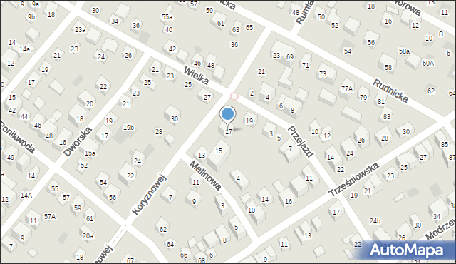 Lublin, Koryznowej Marii, 17, mapa Lublina