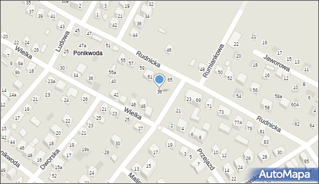 Lublin, Koryznowej Marii, 36, mapa Lublina