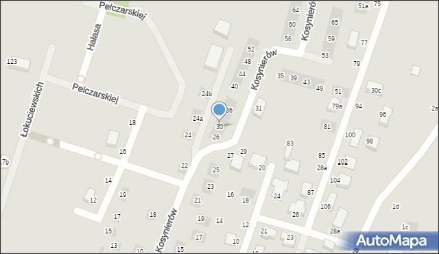 Lublin, Kosynierów, 30, mapa Lublina