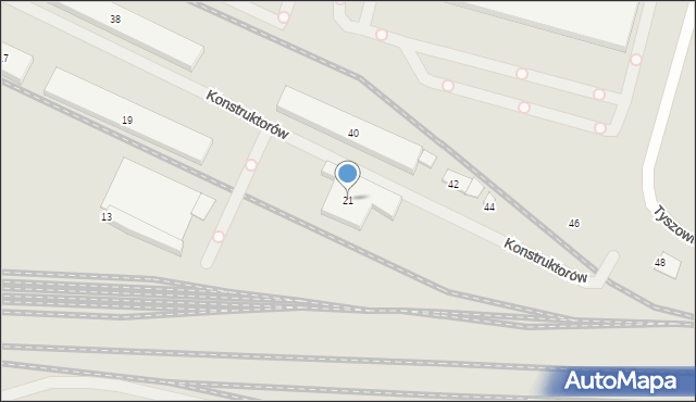 Lublin, Konstruktorów, 21, mapa Lublina