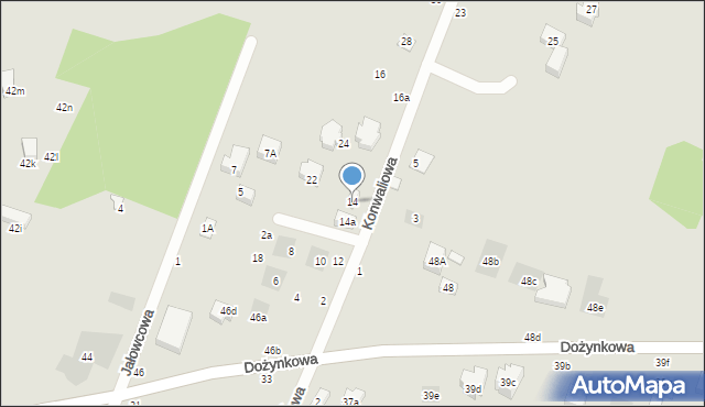 Lublin, Konwaliowa, 14, mapa Lublina