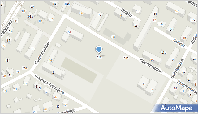 Lublin, Kosmonautów, 51a, mapa Lublina