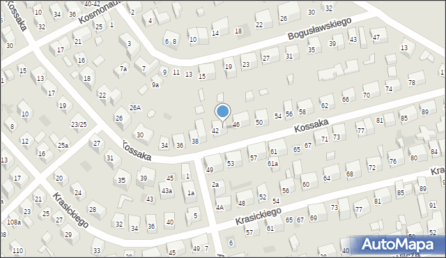 Lublin, Kossaka Juliusza, 44, mapa Lublina