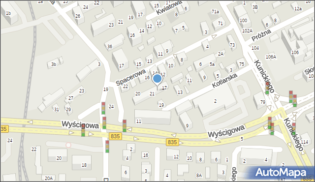 Lublin, Kotlarska, 19A, mapa Lublina