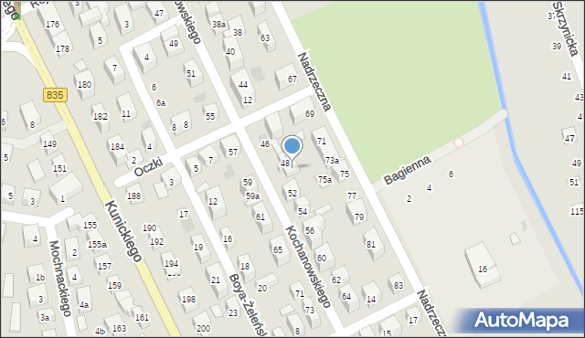 Lublin, Kochanowskiego Jana, 50a, mapa Lublina