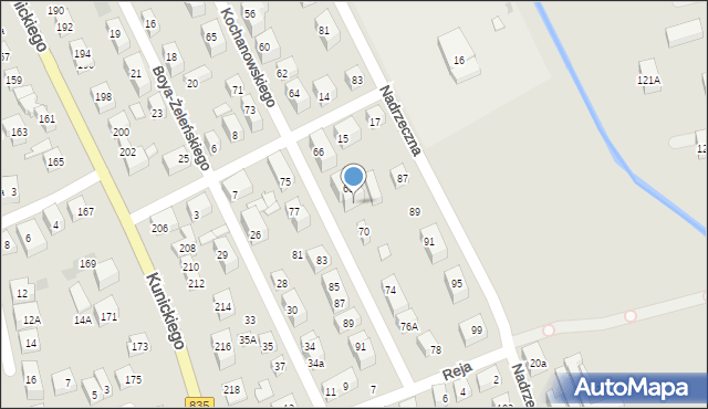 Lublin, Kochanowskiego Jana, 68a, mapa Lublina