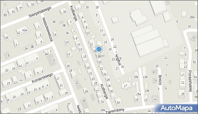 Lublin, Kolberga Oskara, 18, mapa Lublina