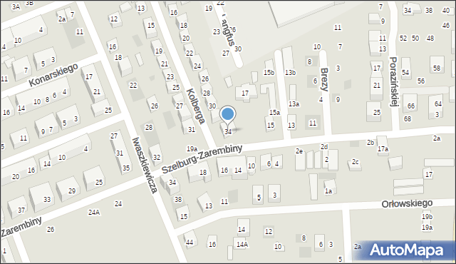 Lublin, Kolberga Oskara, 34, mapa Lublina