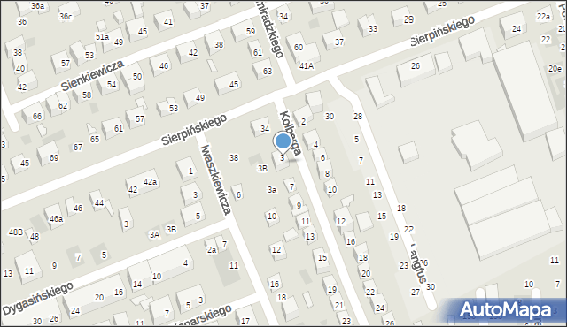 Lublin, Kolberga Oskara, 5, mapa Lublina