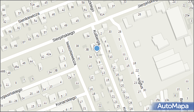 Lublin, Kolberga Oskara, 7, mapa Lublina