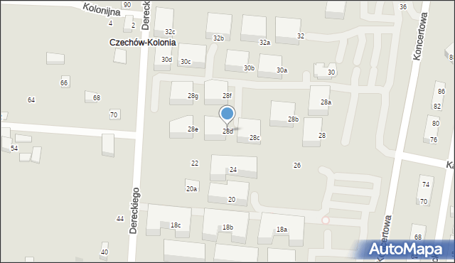 Lublin, Koncertowa, 28d, mapa Lublina