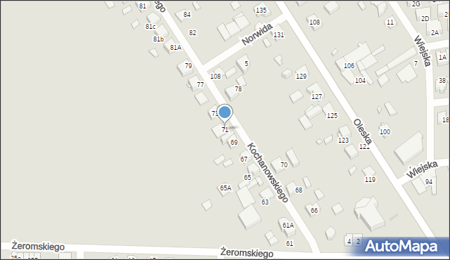 Lubliniec, Kochanowskiego Jana, 71, mapa Lubliniec