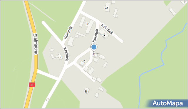 Lubliniec, Kokotek, 41, mapa Lubliniec