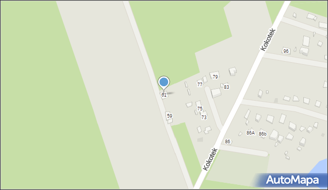 Lubliniec, Kokotek, 61, mapa Lubliniec