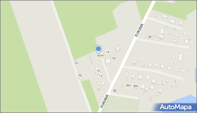 Lubliniec, Kokotek, 77, mapa Lubliniec
