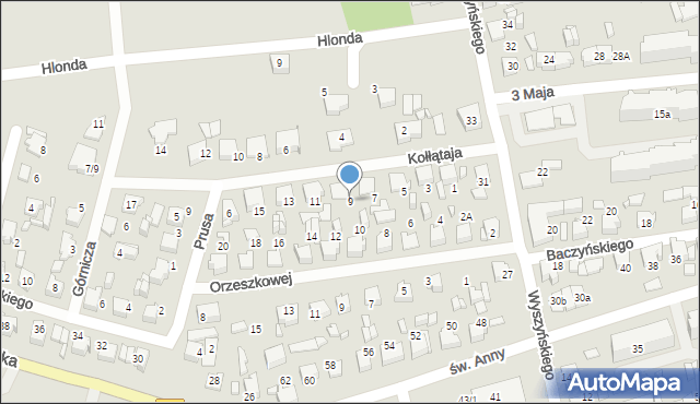 Lubliniec, Kołłątaja Hugo, 9, mapa Lubliniec