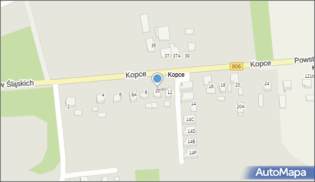 Lubliniec, Kopce, 10, mapa Lubliniec