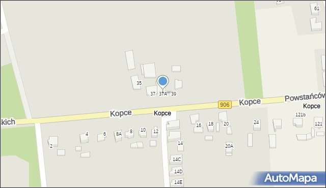 Lubliniec, Kopce, 37A, mapa Lubliniec