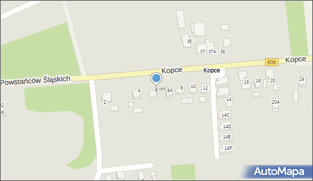 Lubliniec, Kopce, 6, mapa Lubliniec