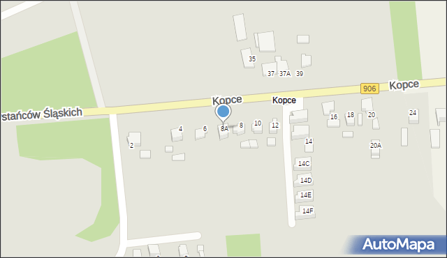 Lubliniec, Kopce, 8A, mapa Lubliniec