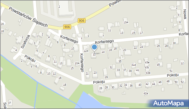 Lubliniec, Korfantego Wojciecha, 12, mapa Lubliniec