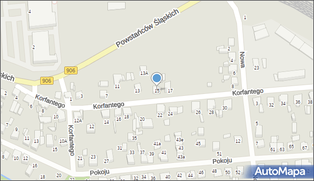 Lubliniec, Korfantego Wojciecha, 15, mapa Lubliniec