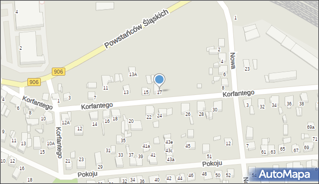 Lubliniec, Korfantego Wojciecha, 17, mapa Lubliniec