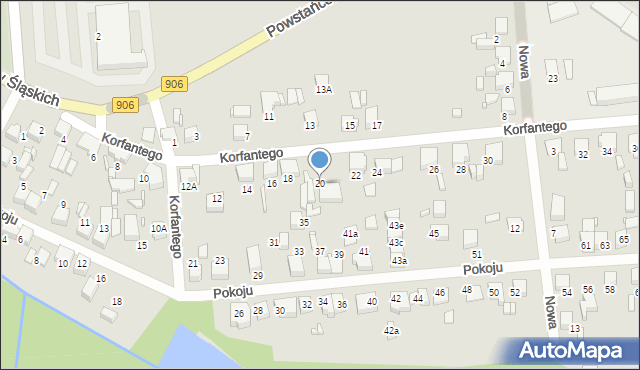 Lubliniec, Korfantego Wojciecha, 20, mapa Lubliniec