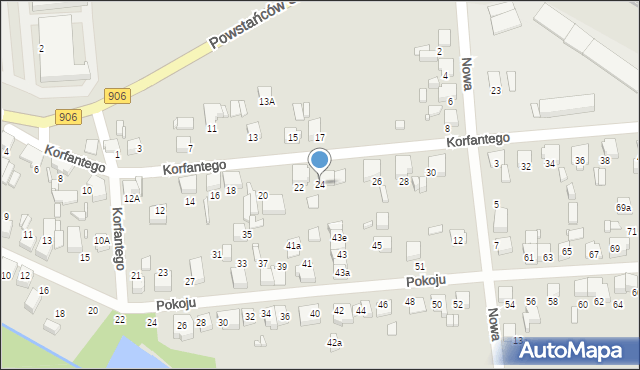 Lubliniec, Korfantego Wojciecha, 24, mapa Lubliniec