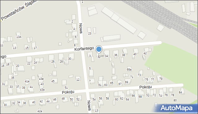 Lubliniec, Korfantego Wojciecha, 32, mapa Lubliniec