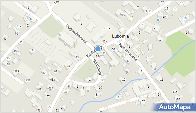 Lubomia, Korfantego Wojciecha, 34a, mapa Lubomia