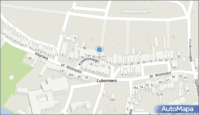Lubomierz, Kowalskiego Wacława, 4c, mapa Lubomierz