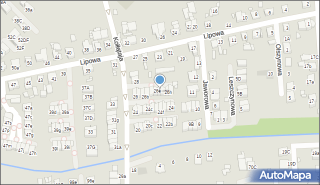 Luboń, Kołłątaja Hugo, 26f, mapa Luboń