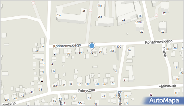 Luboń, Konarzewskiego, 32, mapa Luboń