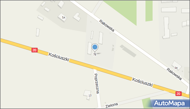 Łubowo, Kościuszki Tadeusza, gen., 76, mapa Łubowo