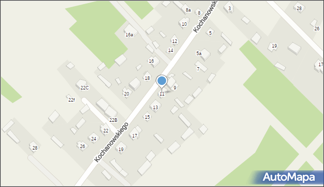 Lucynów Duży, Kochanowskiego Jana, 11, mapa Lucynów Duży