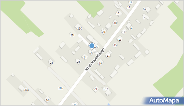 Lucynów Duży, Kochanowskiego Jana, 22, mapa Lucynów Duży