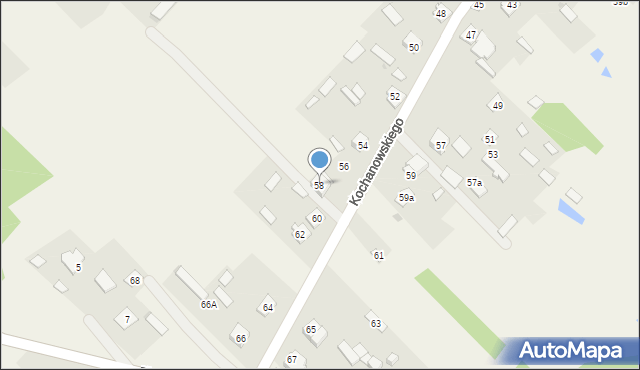 Lucynów Duży, Kochanowskiego Jana, 58, mapa Lucynów Duży