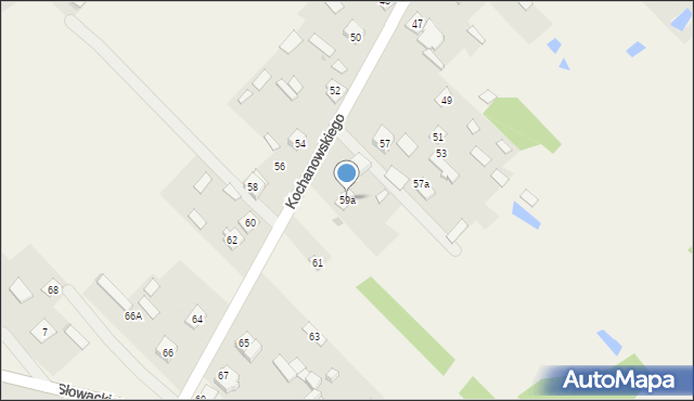Lucynów Duży, Kochanowskiego Jana, 59a, mapa Lucynów Duży