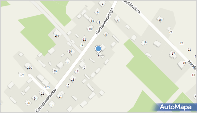 Lucynów Duży, Kochanowskiego Jana, 7, mapa Lucynów Duży