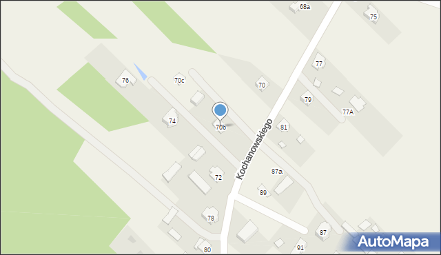 Lucynów Duży, Kochanowskiego Jana, 70b, mapa Lucynów Duży
