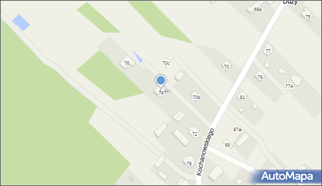 Lucynów Duży, Kochanowskiego Jana, 74, mapa Lucynów Duży