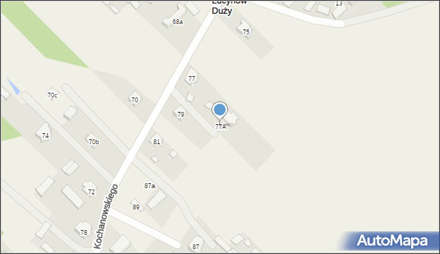 Lucynów Duży, Kochanowskiego Jana, 77A, mapa Lucynów Duży
