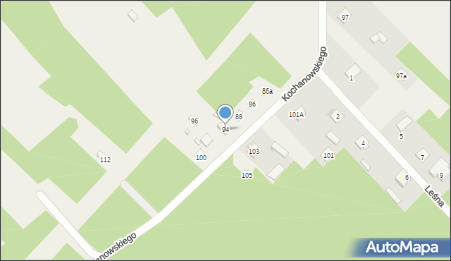 Lucynów Duży, Kochanowskiego Jana, 94, mapa Lucynów Duży