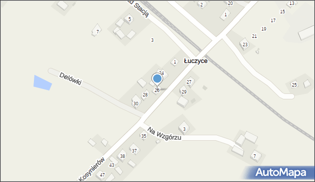 Łuczyce, Kosynierów, 26, mapa Łuczyce