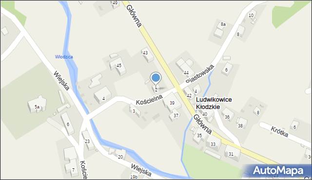 Ludwikowice Kłodzkie, Kościelna, 2, mapa Ludwikowice Kłodzkie