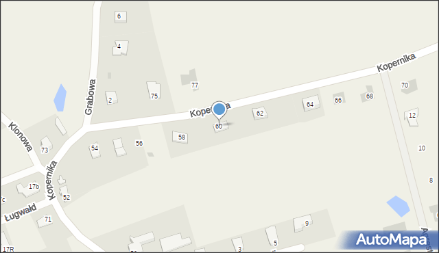 Ługwałd, Kopernika Mikołaja, 60, mapa Ługwałd