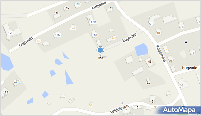 Ługwałd, Kopernika Mikołaja, 65a, mapa Ługwałd