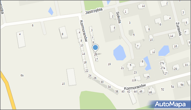Ługwałd, Kormoranów, 15, mapa Ługwałd