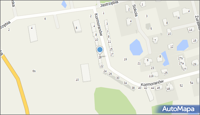 Ługwałd, Kormoranów, 18, mapa Ługwałd